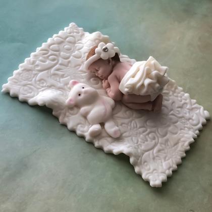 Teddy Bear Baby Shower Cake Topper | Fondant Cake..