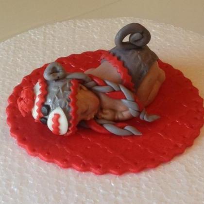 Sock Monkey Baby Shower Cake Topper Fondant Sock..