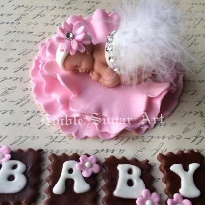 Princess Baby Shower Cake Topper Fondant Cake..