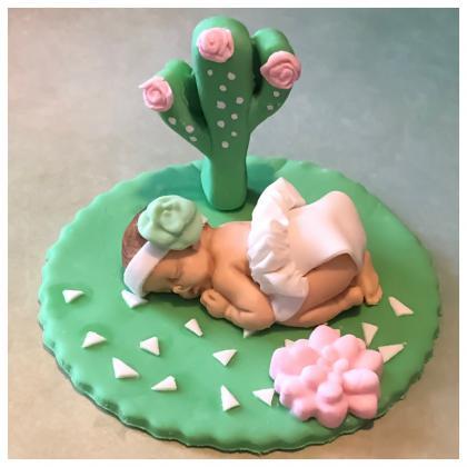 Cactus Baby Shower, Fondant Cake Topper, Cacti..