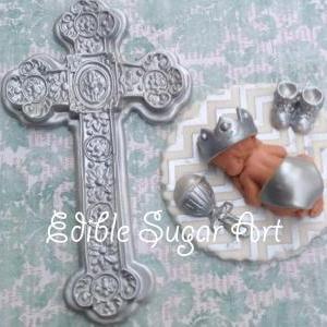 Christening Cake Topper Baby Boy Gown Baptism..