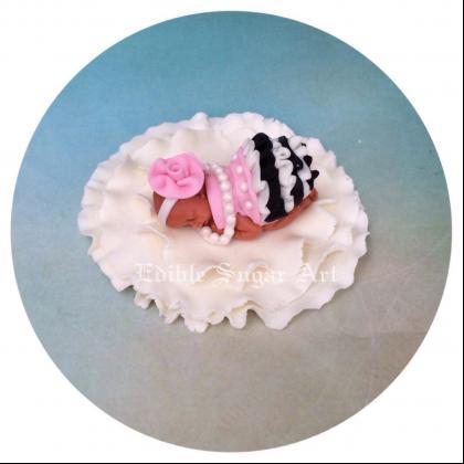 Baby Shower Cake Topper Fondant Edible Pink And..