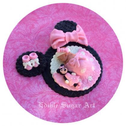 Minnie Mouse Baby Shower Fondant Cake Topper Baby..