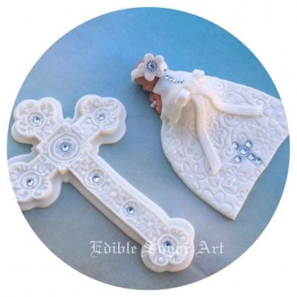 BAPTISM CAKE TOPPER for a Girl / gi..