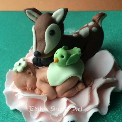 Woodland Baby Shower Cake Topper Deer Forest..