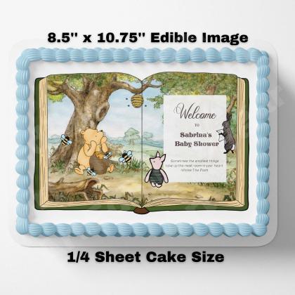Pooh Bear Baby Shower Cake Topper Edible Image,..