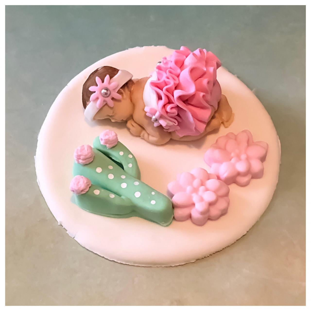 Cactus Baby Shower Fondant Cake Topper on Luulla