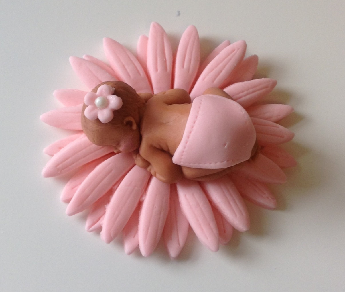 Baby Shower Cake Topper Fondant Pink Daisy Baby Girl Flower Daisy Cake Topper Fondant Cake Topper Baby Nursery Flower Floral Daisy Simple