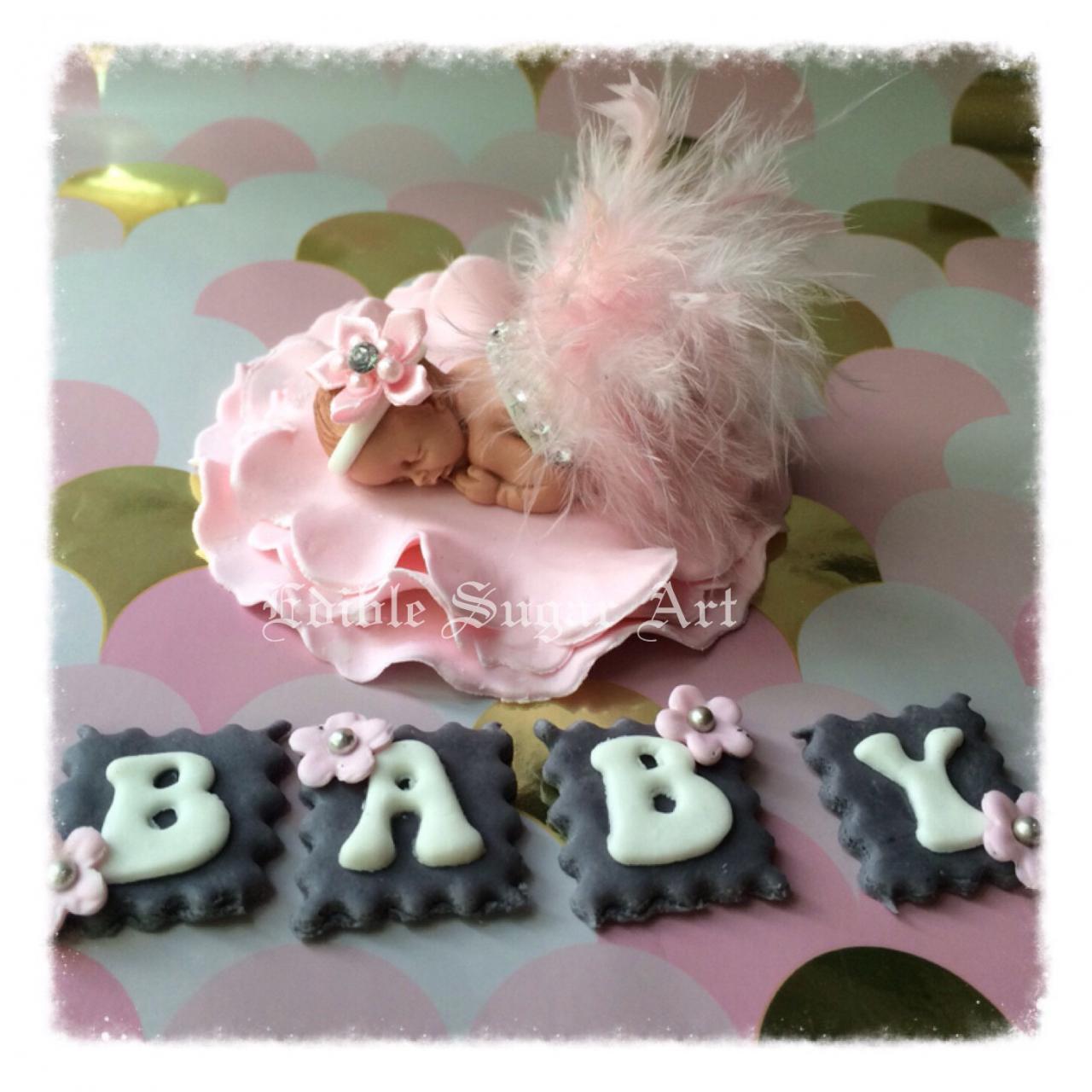 Fondant baby shower cake discount toppers