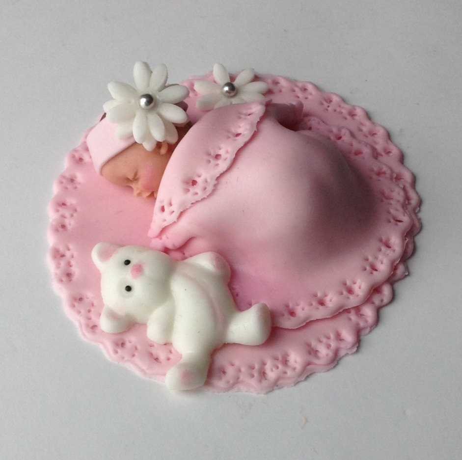 Baby Shower Cake Fondant Cake Topper Baby Girl Edible Cake Topper Baby Quilt Baby Booties