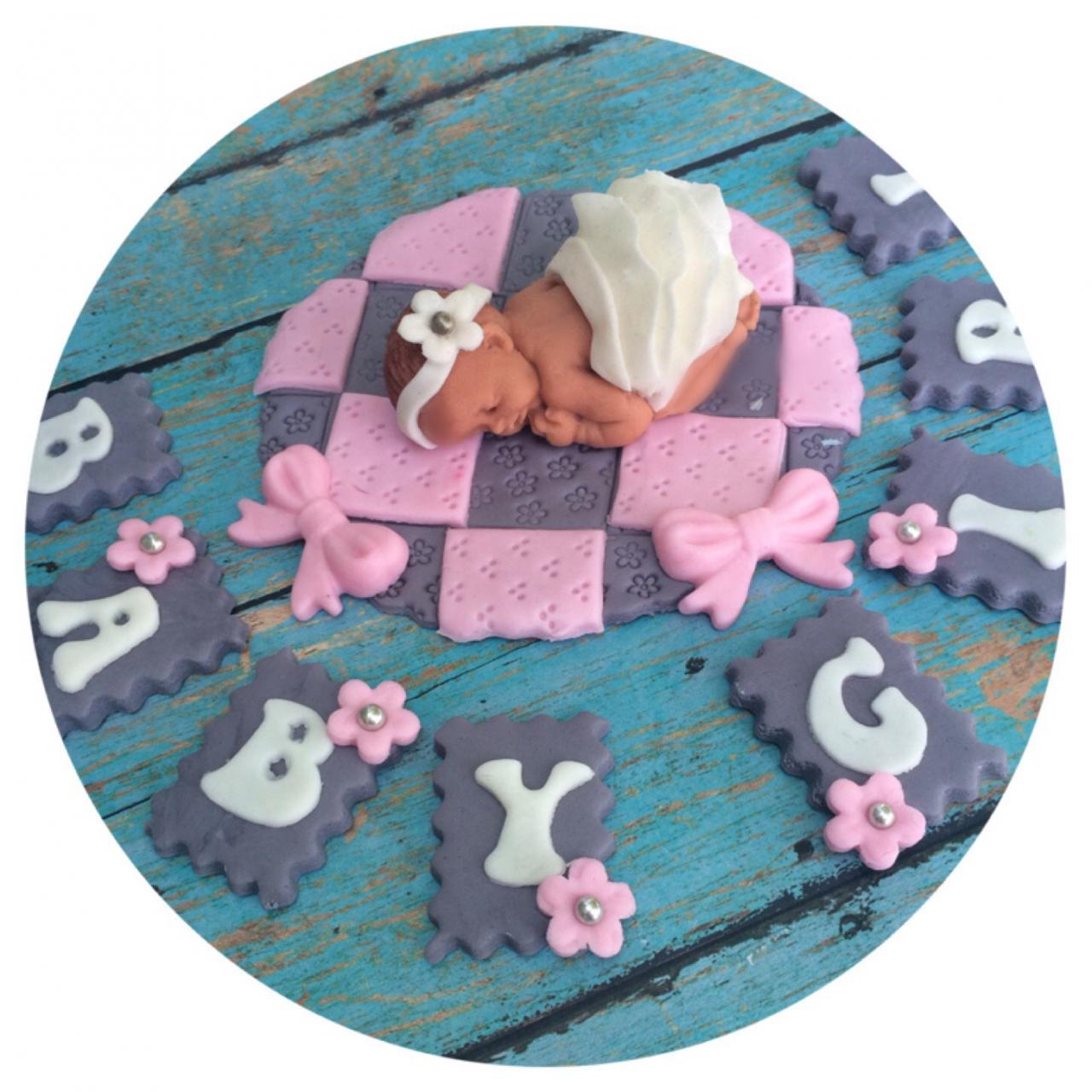 Baby Shower Cake Pink Feather Tutu Topper Fondant Baby Tutu Cake Topper