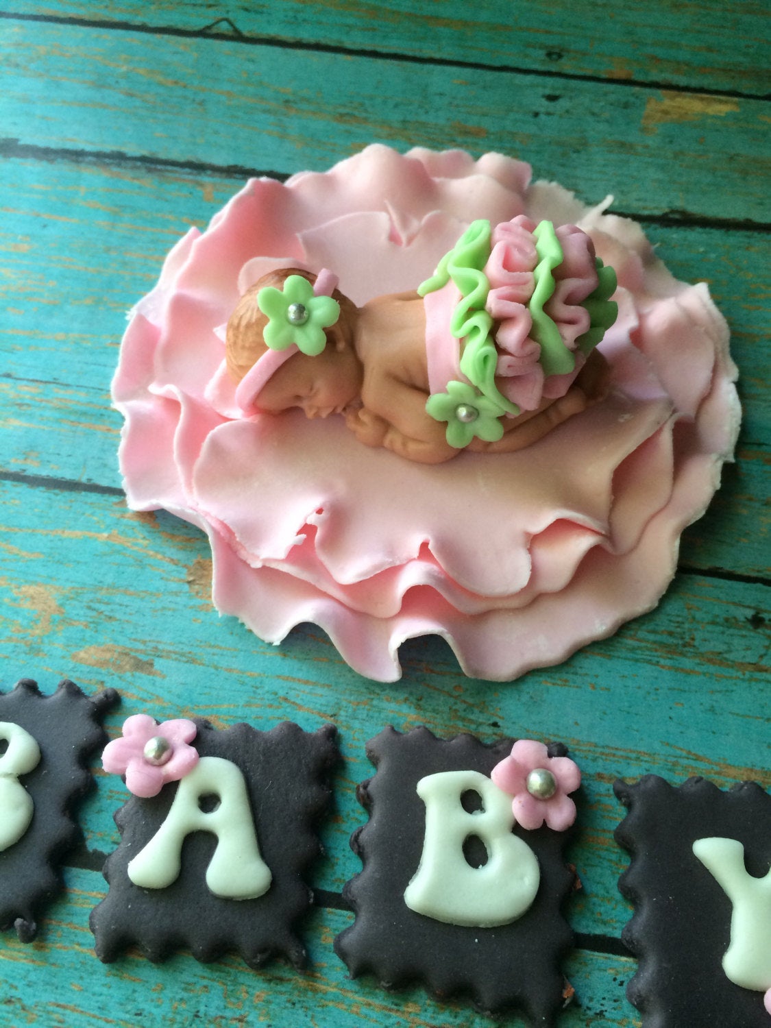 Baby Shower Cake Topper Pink Feather Tutu Topper Fondant Baby Tutu Cake