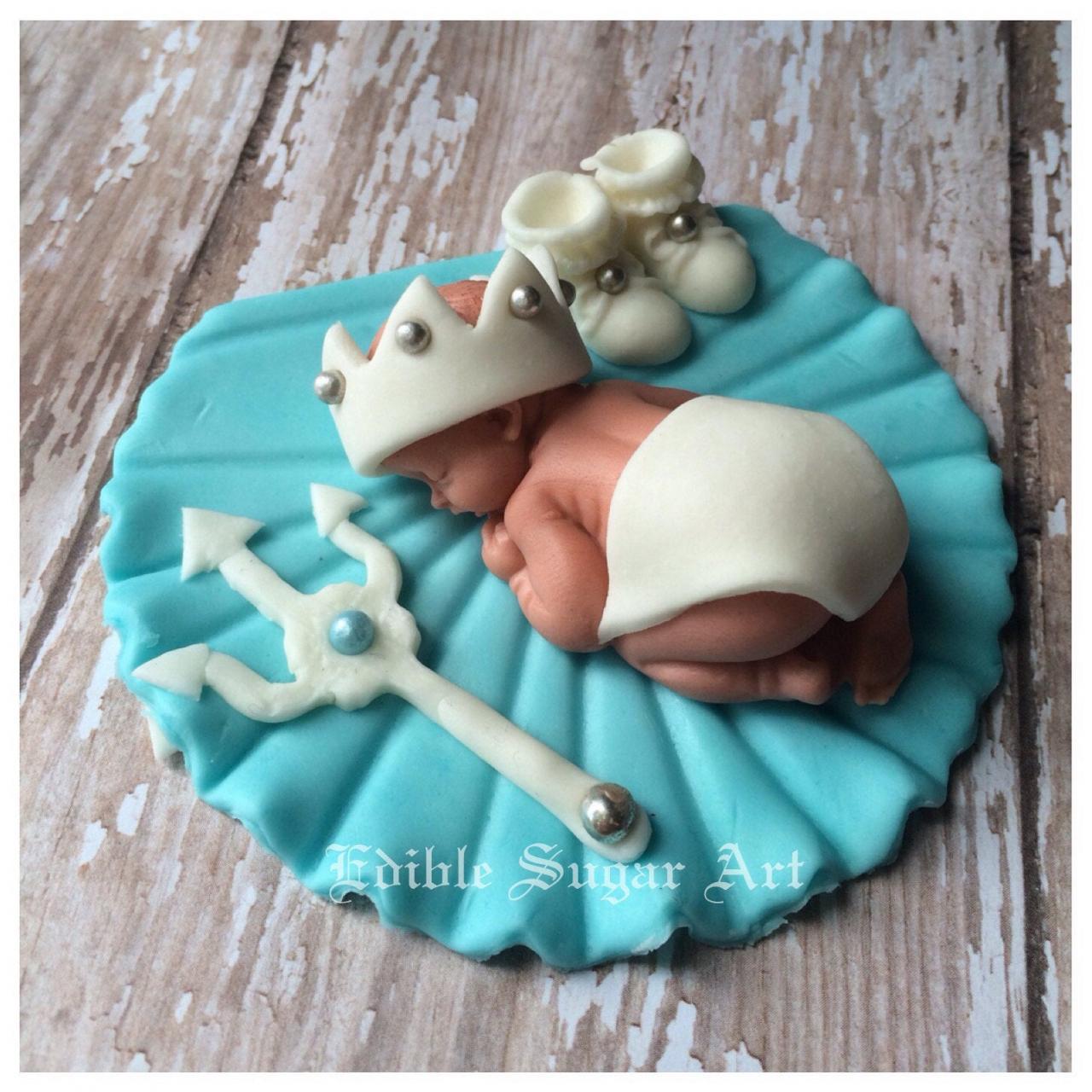 NAUTICAL BABY SHOWER trident king of the seanautical baby girl pink sail boat Fondant Cake Topper Sail Boat Anchor Baby Decorations