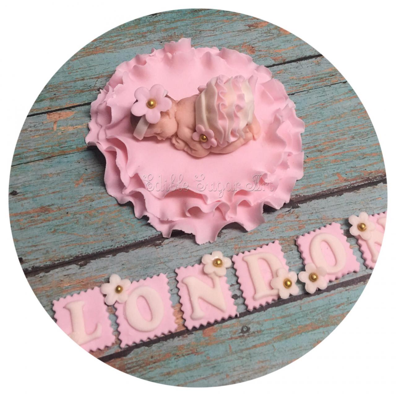 BABY SHOWER CAKE topper Pink skirt Baby tutu Topper Fondant baby Tutu Cake Topper Fondant Cake Topper baby girl