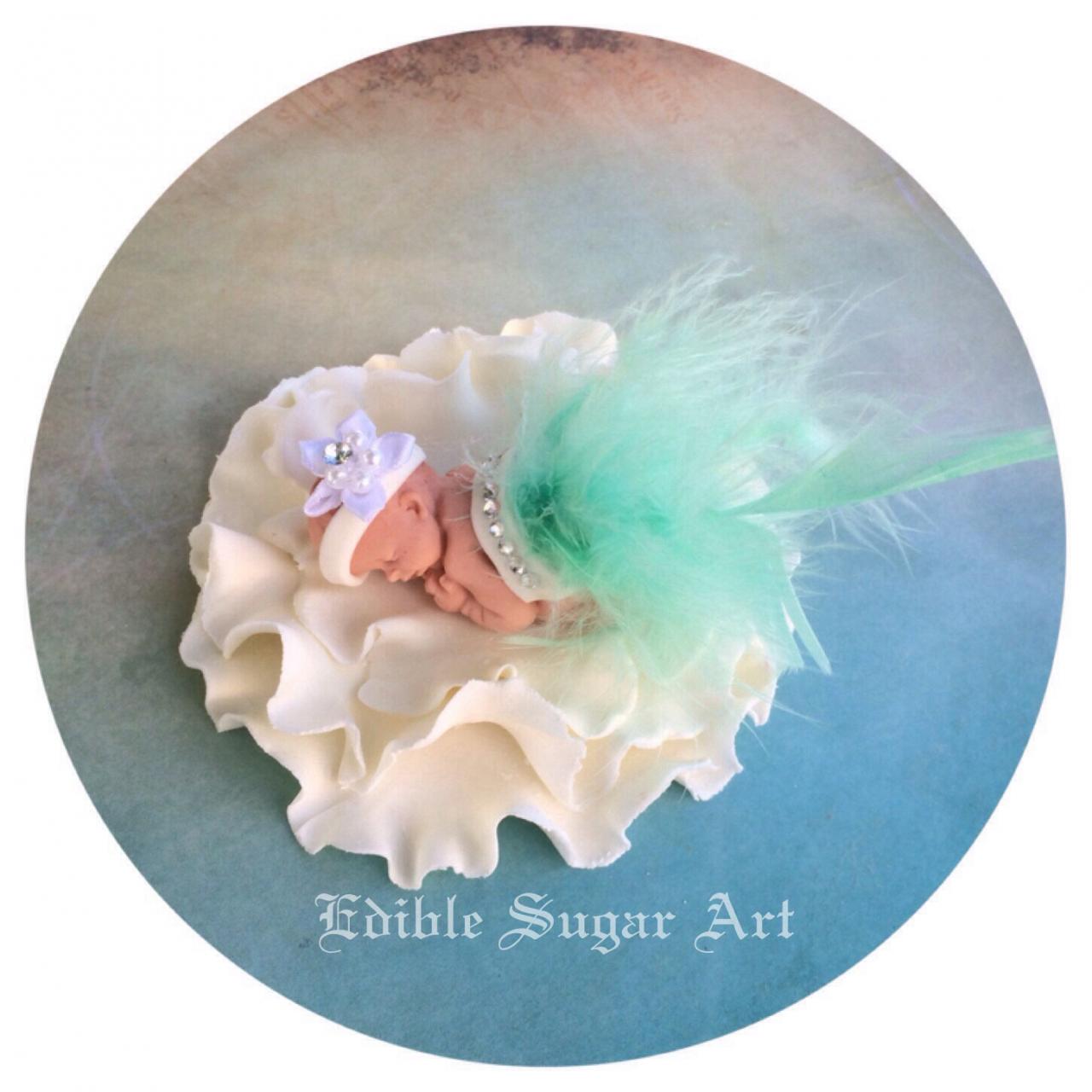 Baby Shower Cake Topper Pink Feather Tutu Topper Fondant Baby Tutu Cake