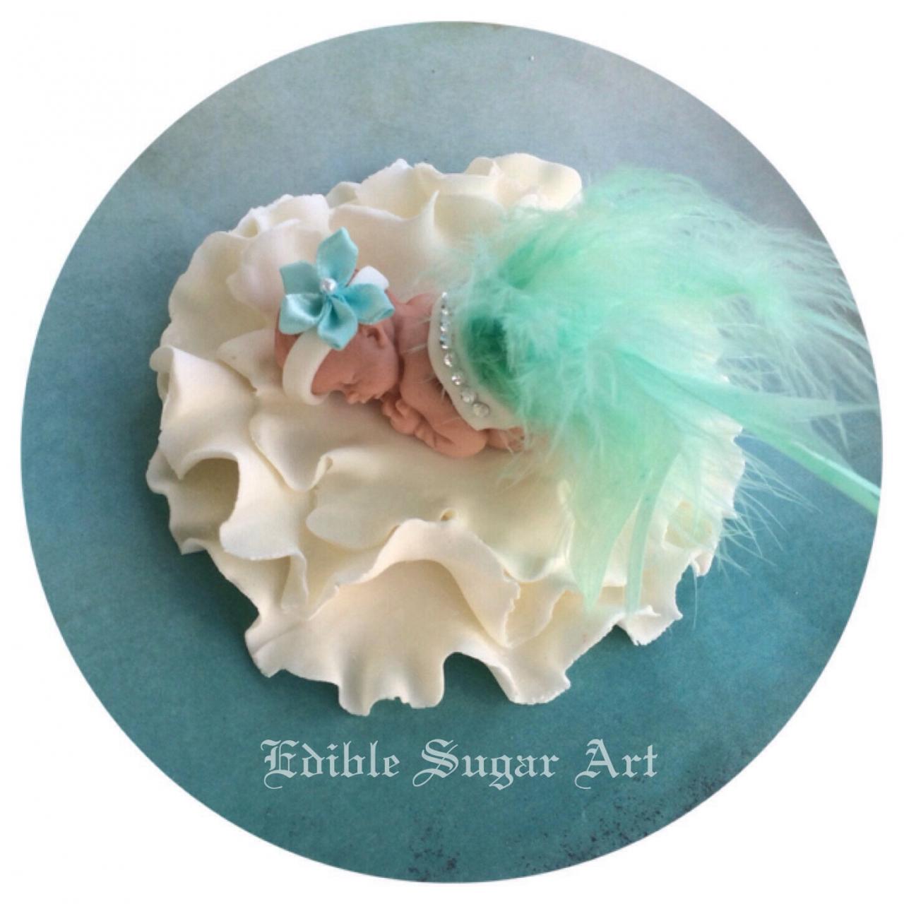 Baby Shower Cake Topper Pink Feather Tutu Topper Fondant Baby Tutu Cake