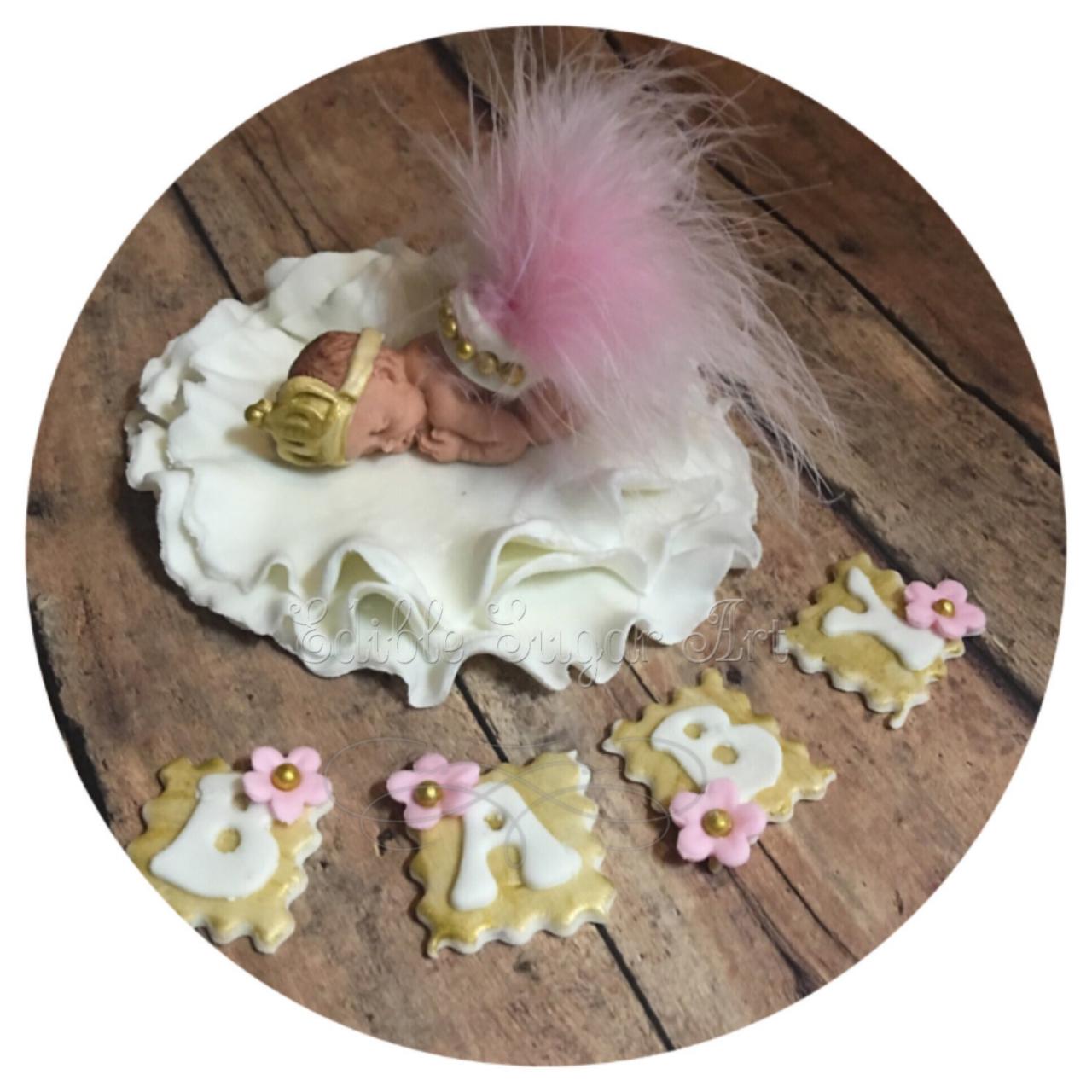 Baby Shower Cake Pink Feather Tutu Topper Fondant Baby Tutu Cake Topper