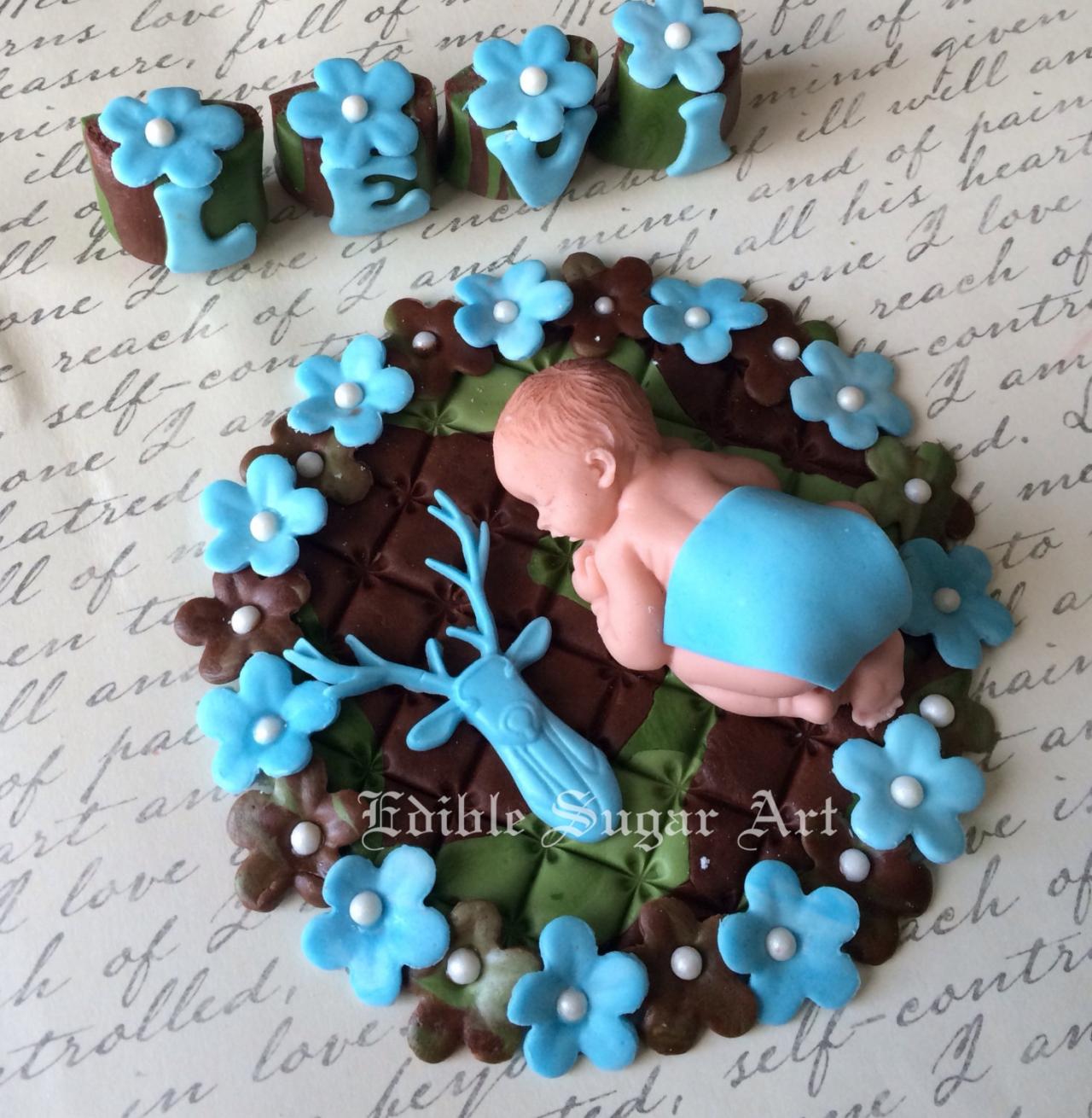 Woodland Baby Shower Cake Topper, Fondant Cake Topper, Woodland Nursery, Woodland Baby, Woodland Decorations, Deer Cake Topper