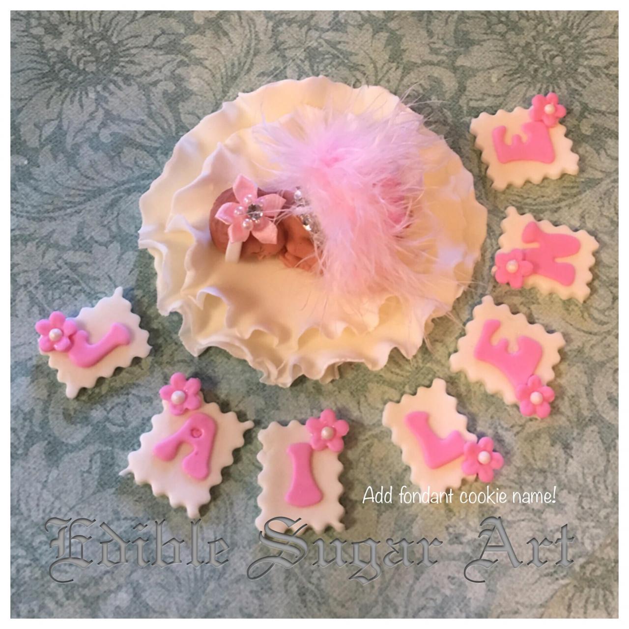 BABY SHOWER FONDANT Cake topper Princess