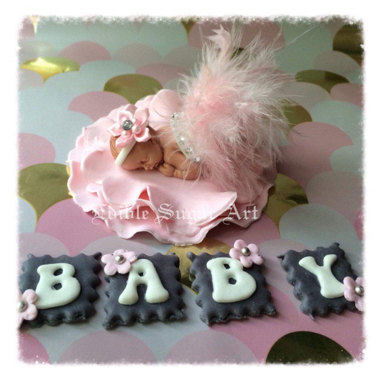 BABY SHOWER CAKE topper for a girl / princess baby shower / princess cake topper / princess decor / fondant cake topper