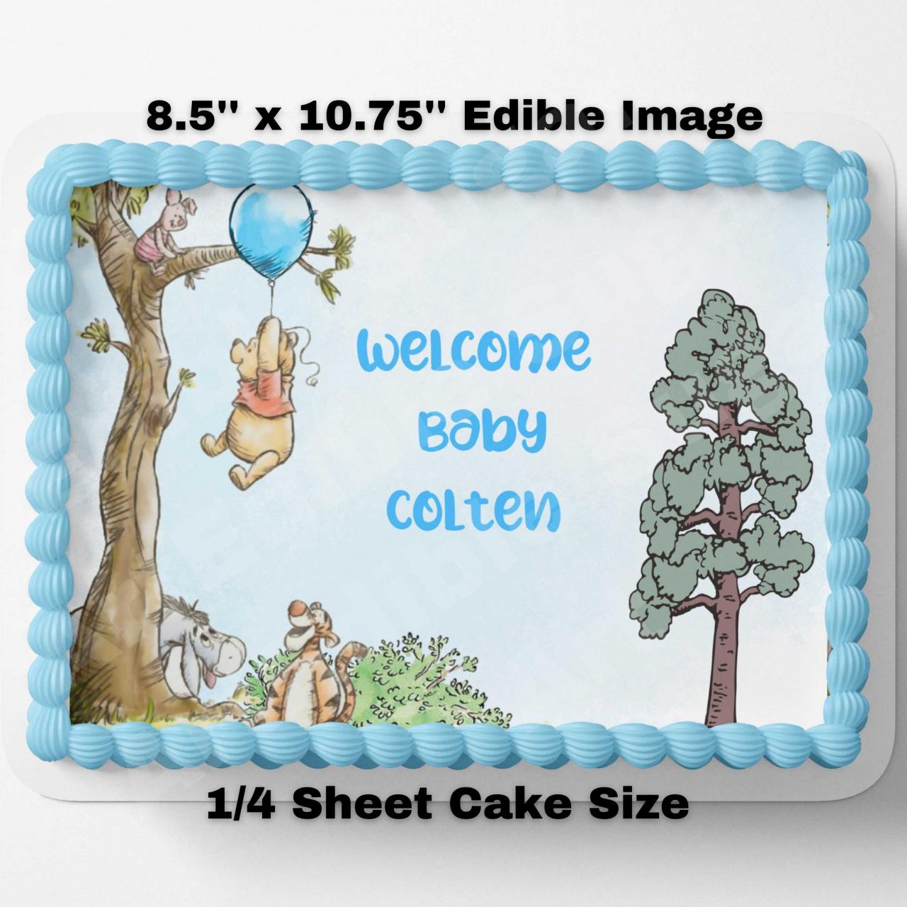 Pooh Bear Baby Shower Cake Topper Edible Image, Pooh Bear Decoration,s Pooh Bear Party Pooh Bear Cake