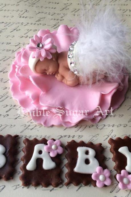 Princess Baby Shower Cake Topper Fondant Cake Topper Baby Girl