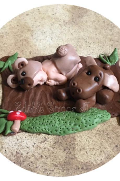 Woodland Baby Shower Moose Cake Topper
