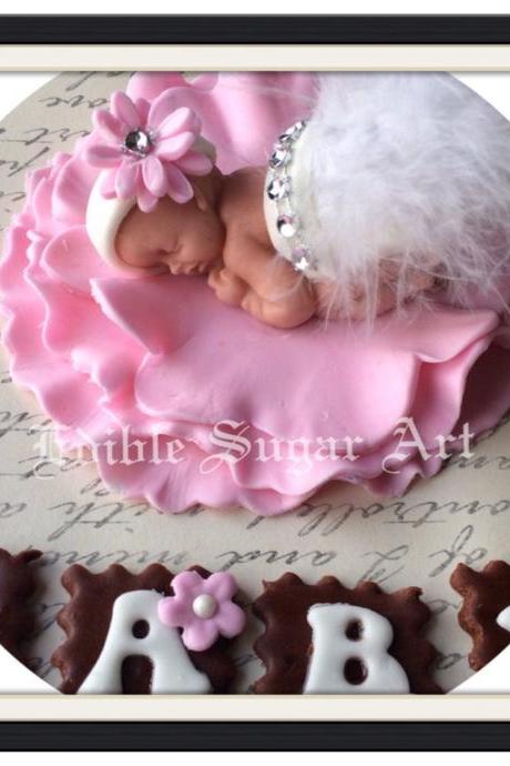PRINCESS BABY SHOWER Cake Topper Fondant Cake Topper baby girl