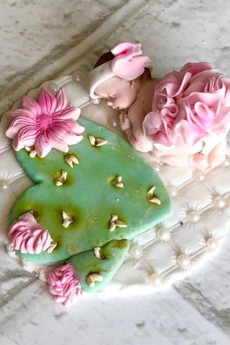 CACTUS BABY SHOWER Fondant Cake Topper Cacti Succulent baby Shower
