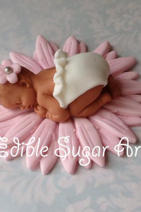 GIRLY BABY SHOWER cake topper, girl baby shower fondant cake topper, personalized cake topper, vintage baby shower cake topper