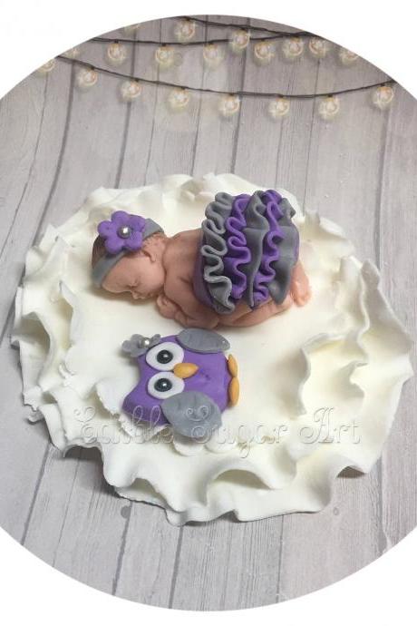 OWL BABY SHOWER cake topper