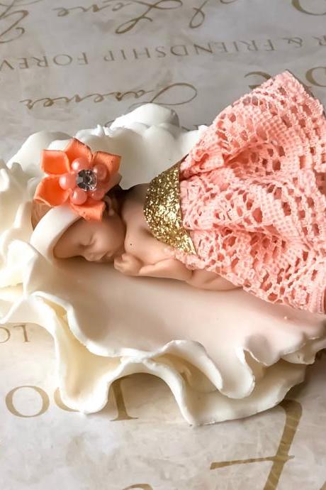 BABY SHOWER cake topper VINTAGE Pink and Grey Ruffle skirt Baby shower cake topper vintage baby shower invitations nursery party decorations