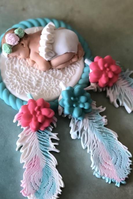 BOHEMIAN BABY SHOWER Cake Topper | Boho Party Decor | Boho Theme Decorations | Tribal Baby Girl Shower | Boho Cake Topper Baby Girl | Boho