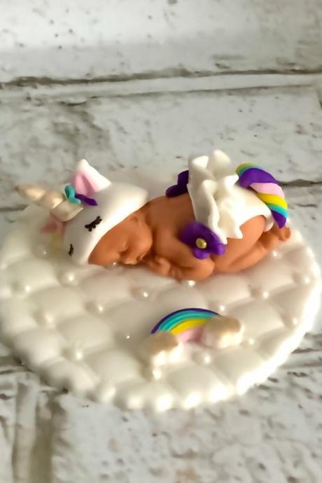 UNICORN BABY SHOWER Cake Topper Unicorn party pink baby shower cake topper Fondant unicorn cake topper unicorn nursery