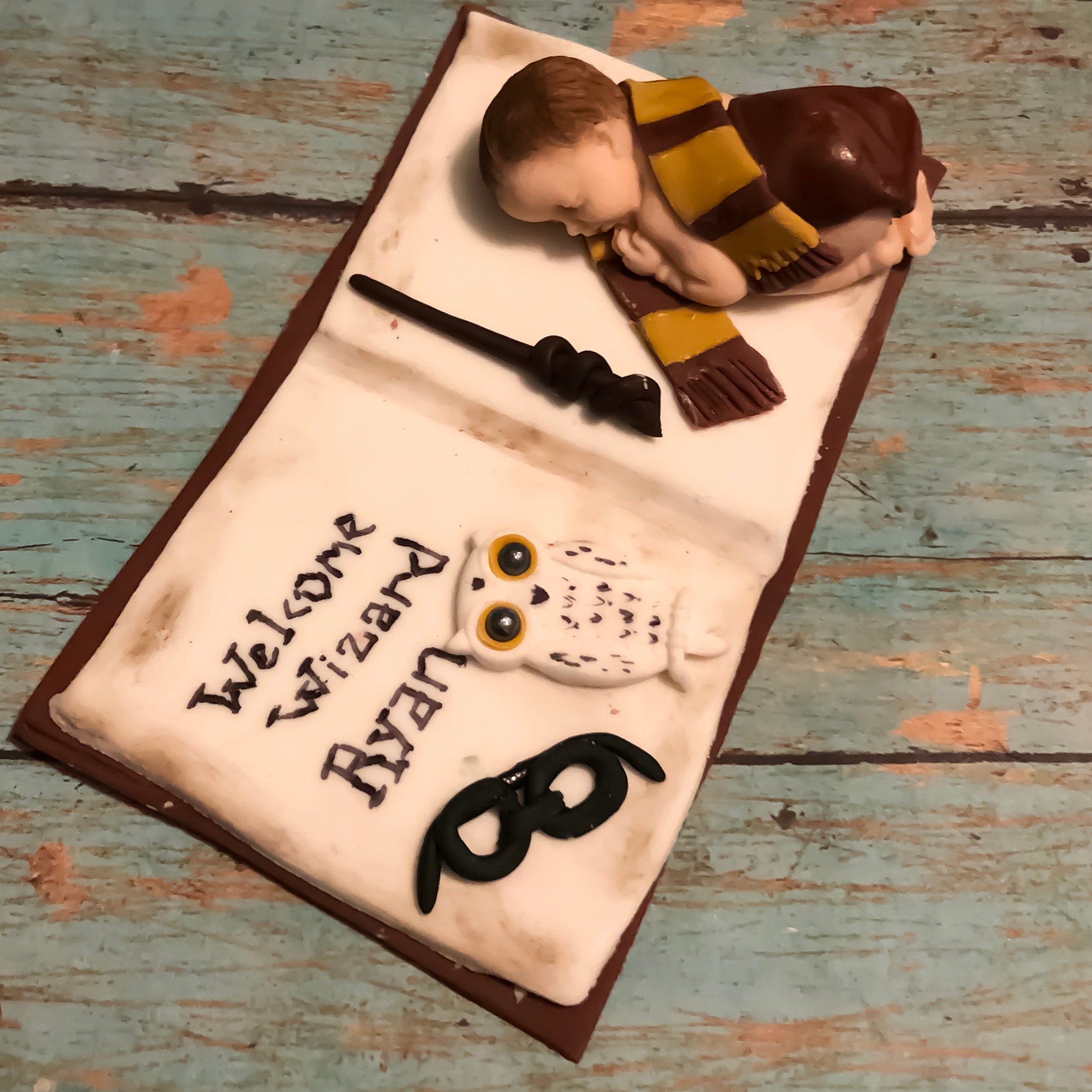 Sweet Cherub Edible Art and Printing - Harry potter baby shower cake.  Buttercream finish with buttercream and fondant details, with a delicious  blackforrest cake on the inside.😋 Please be aware I will