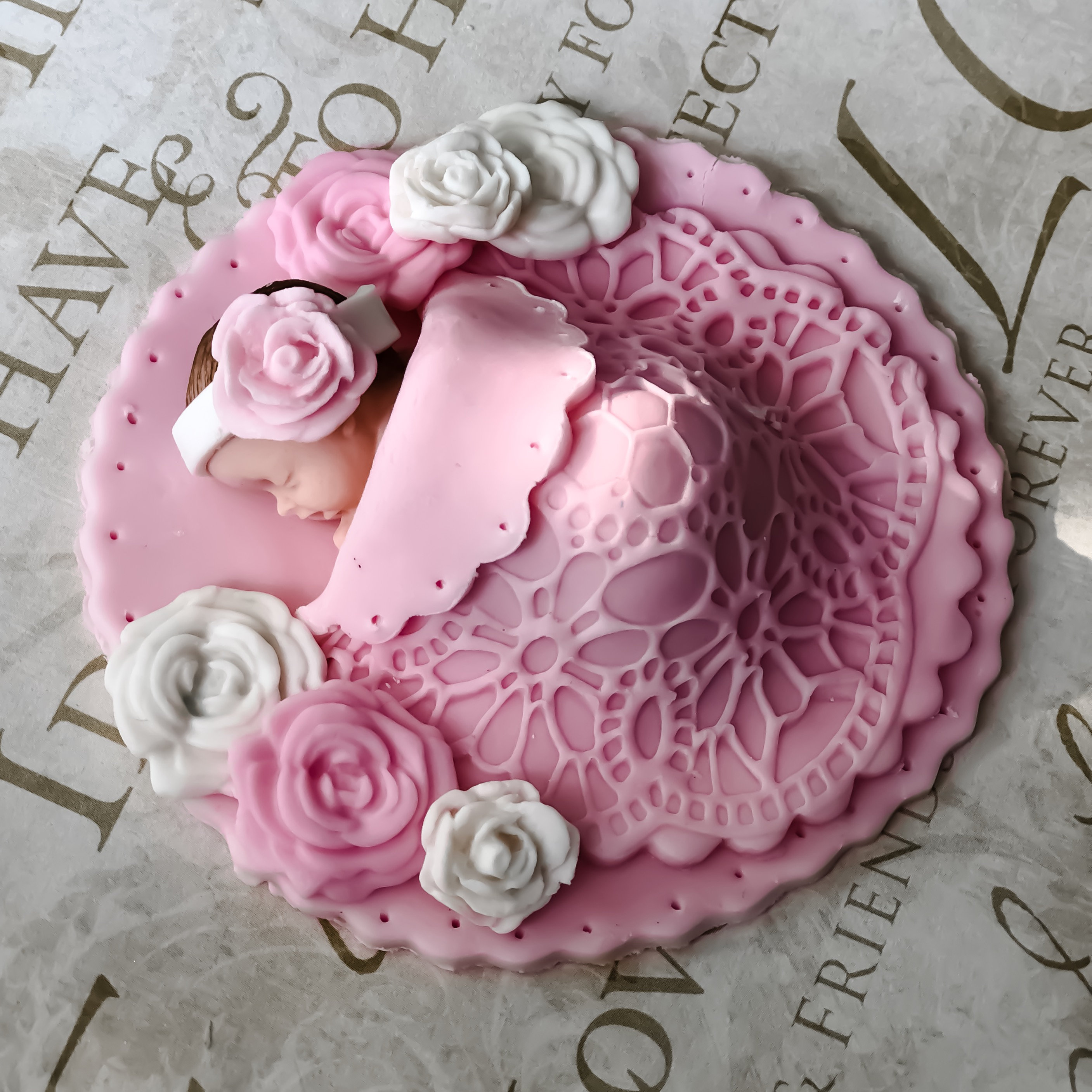 Baby Shower Cake Topper, Fondant Baby Shower Cake Topper, Cake Topper